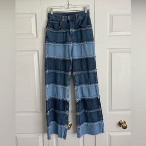 Free People - The Ragged Priest Blue Flare Wide Leg Jeans